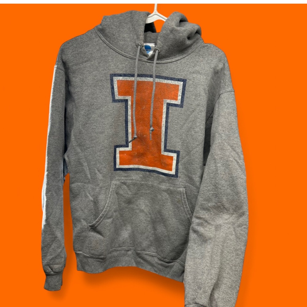 NCAA Gray and Orange U of I Hoodie